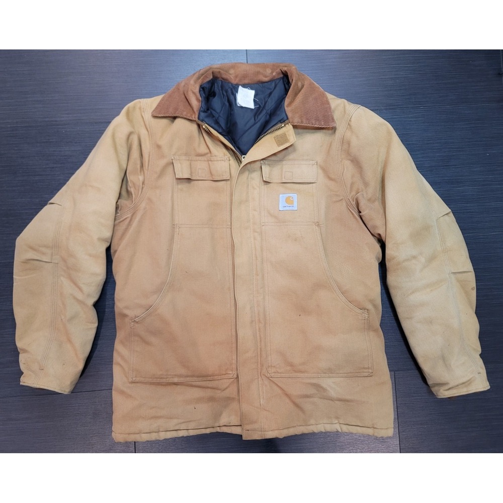 vintage carhartt arctic quilt lined work jacket Duck Canvas Distressed style J02